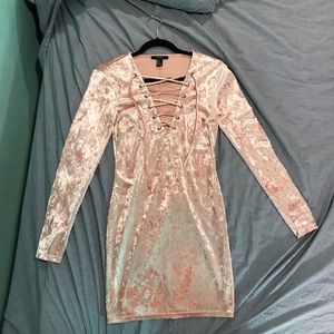 FOREVER 21 Pink Velvet Mini Dress